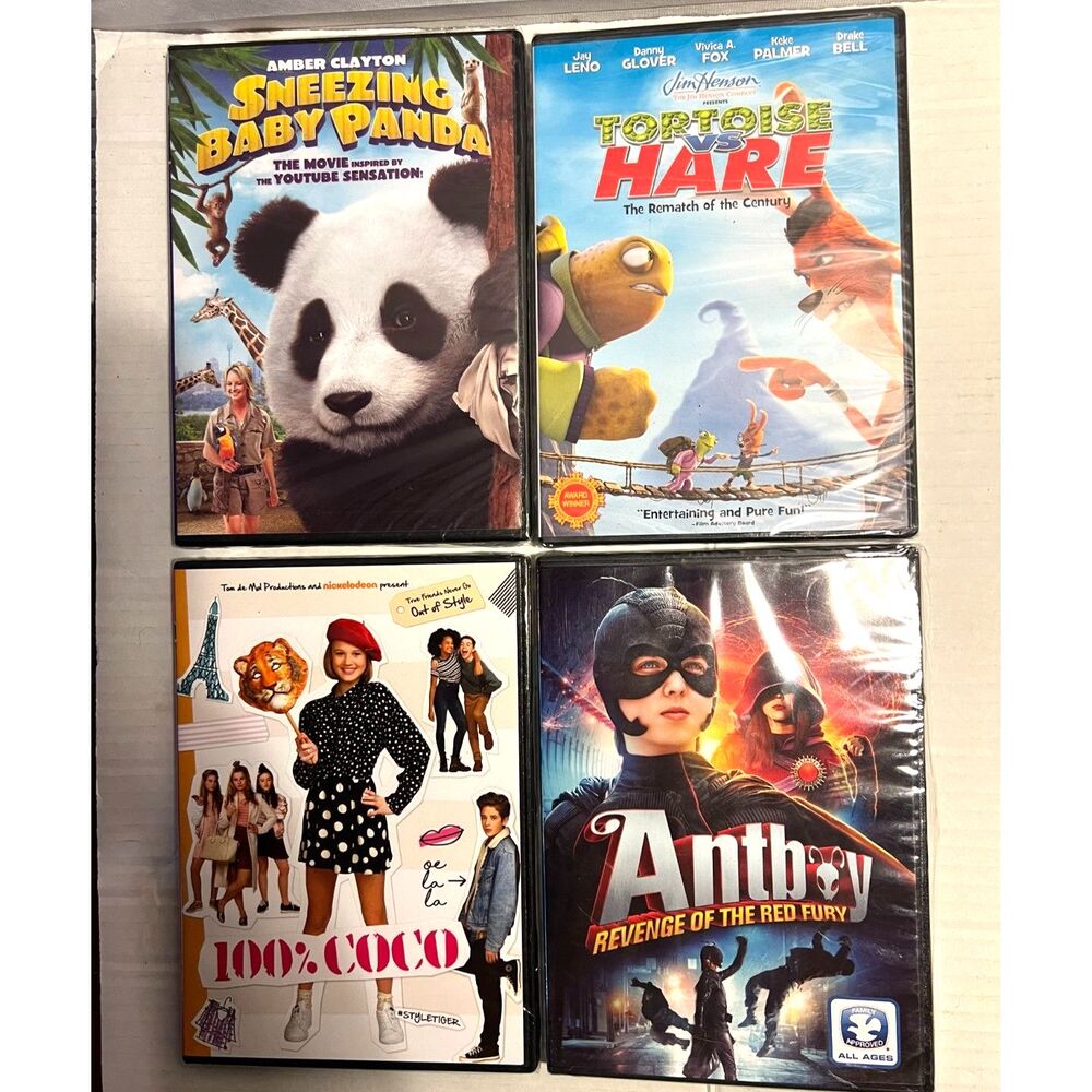 Sneezing Baby Panda Tortoise vs Hare Antboy 100% Coco NEW DVDs LOt of 4!